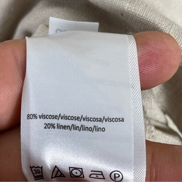 H Halston Linen Blend cap sleeve Utility Tunic Jacket in stone size XXL neutral - Picture 10 of 14